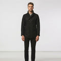 Men’s Black Navy Fleece Peacoat – Classic Double-Breasted Winter Coat