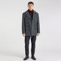Men’s Grey Wool Peacoat – Classic Double-Breasted Winter Coat