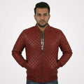 Men’s Lambskin Quilted Leather Jacket – Slim Fit Biker Style