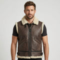 Men’s B3 Shearling Sheepskin Leather Vest – Classic Aviator Winter Gilet