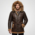 Custom Shearling Hooded Sheepskin Leather Vest for Men – Premium Winter Gilet