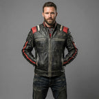 Men’s Black Vintage Cafe Racer Distressed Leather Jacket