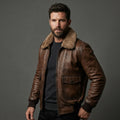 Men’s Chocolate Brown G-1 Leather Bomber Jacket