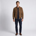 Classic Brown Suede Men’s Leather Bomber Jacket – Timeless Aviator Style