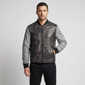 Men’s Distressed Leather Varsity Baseball Jacket – Vintage Letterman Style