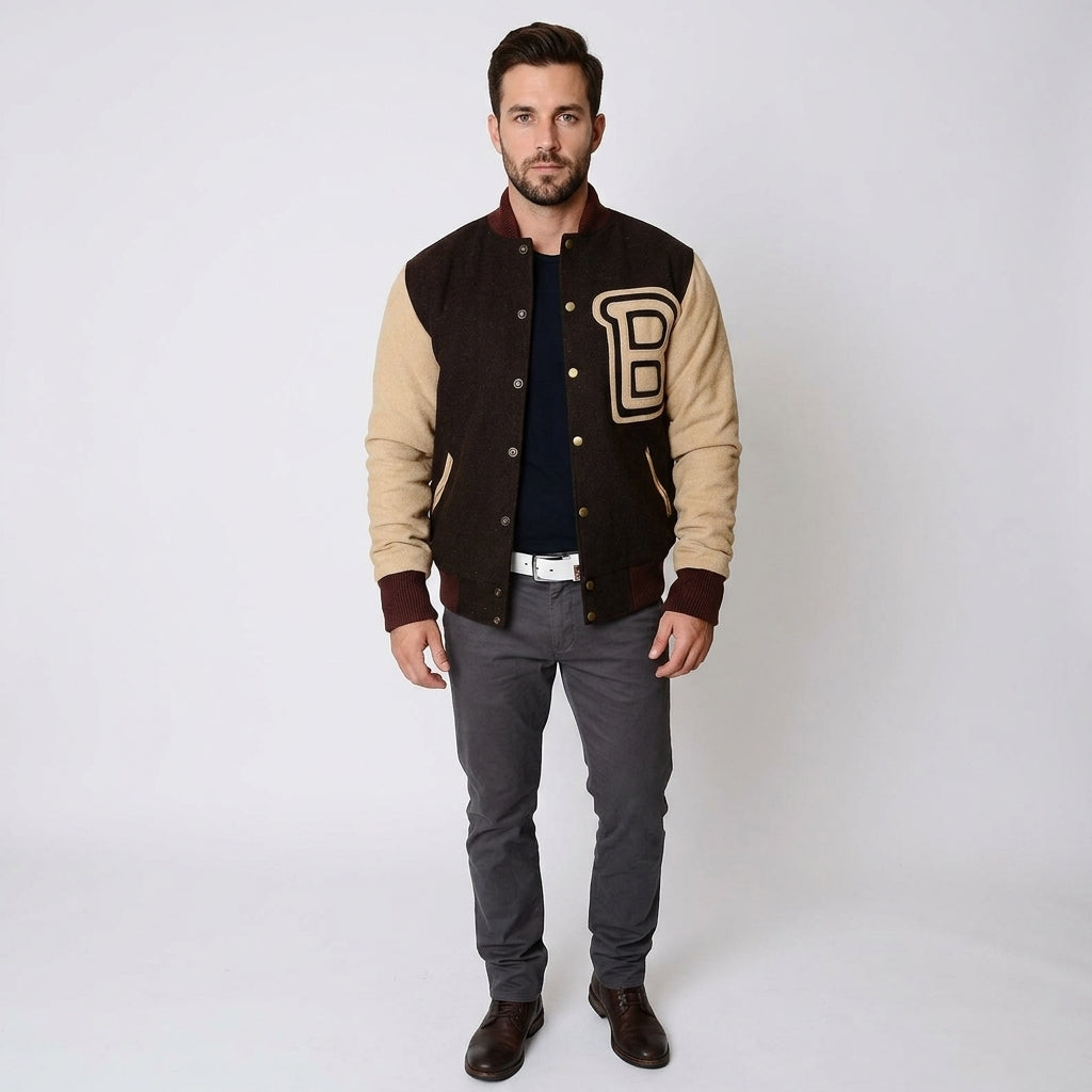 Hotline Miami Men’s Wool Bomber Varsity Jacket – Retro Letterman Style