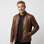 Men’s Vintage Brown Cafe Racer Leather Jacket