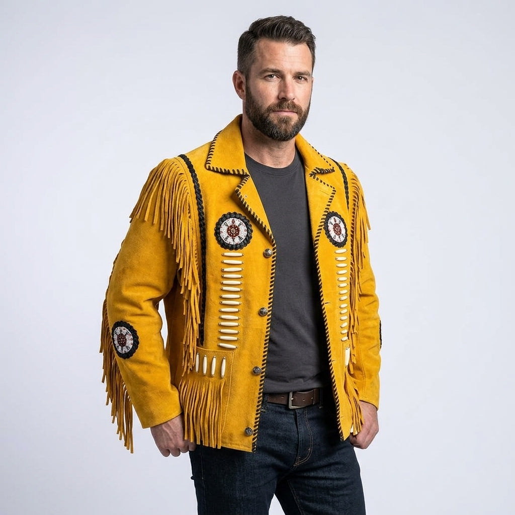 Men’s Cowboy Suede Fringe Jacket