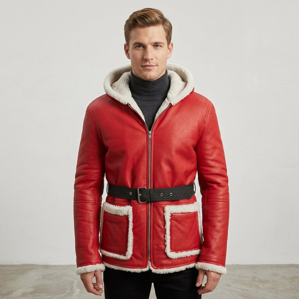 Men’s Santa Claus Red Hooded Jacket