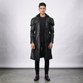 Men’s Black Leather Trench Coat – Classic Longline Premium Style