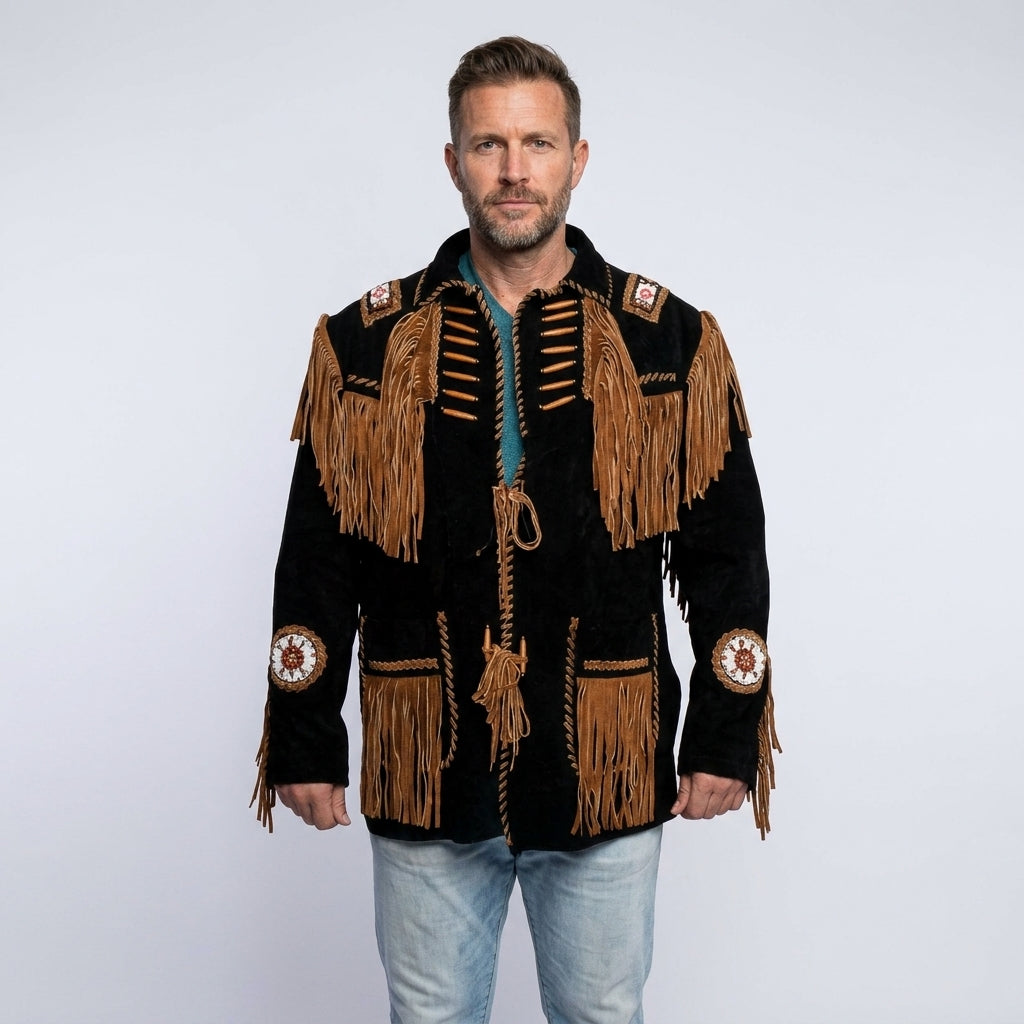 Men’s Authentic Western Leather Jacket – Classic Cowboy Rancher Style