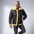 Buy Men's Dark Brown B3 Military Shearling Bomber Jacket