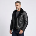 Black B-3 Shearling Bomber Jacket – Men’s Sheepskin Coat