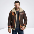 Men’s Brown B-3 Aviator Sheepskin Shearling Bomber Jacket