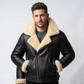 Men’s Short Shearling B-3 Flight Motorcycle Jacket