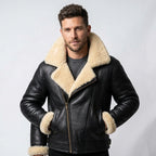 Men’s Short Shearling B-3 Flight Motorcycle Jacket