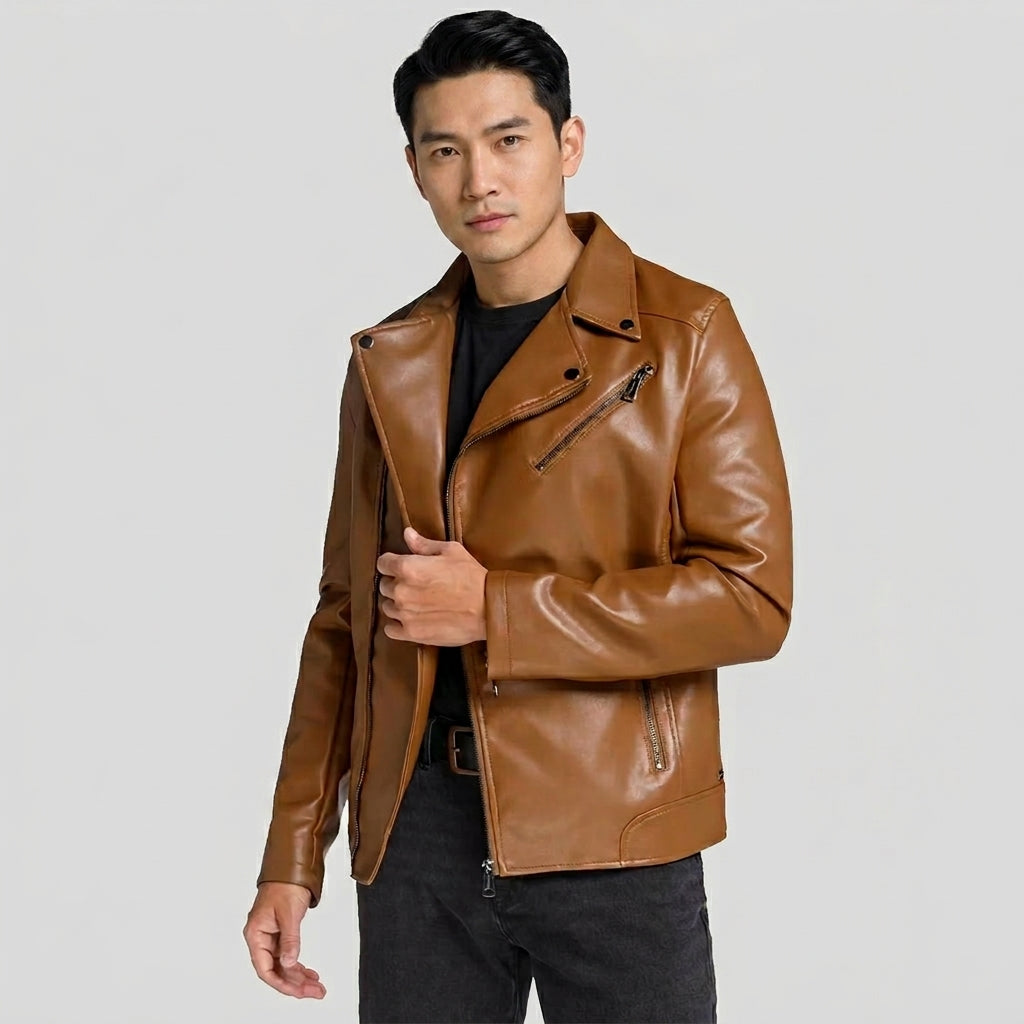 Men’s Brown Perfecto Motorcycle Biker Jacket