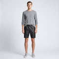 Men’s Classic Black Leather Shorts