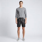 Men’s Classic Black Leather Shorts