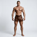 Men’s Brown Sheepskin Leather Shorts