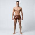 Men’s Brown Croc Texture Leather Shorts