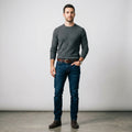 Kempt Brown Textured Leather Belt with Silver Buckle