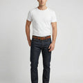 COS Slim Brown Leather Belt with Gold Square Buckle