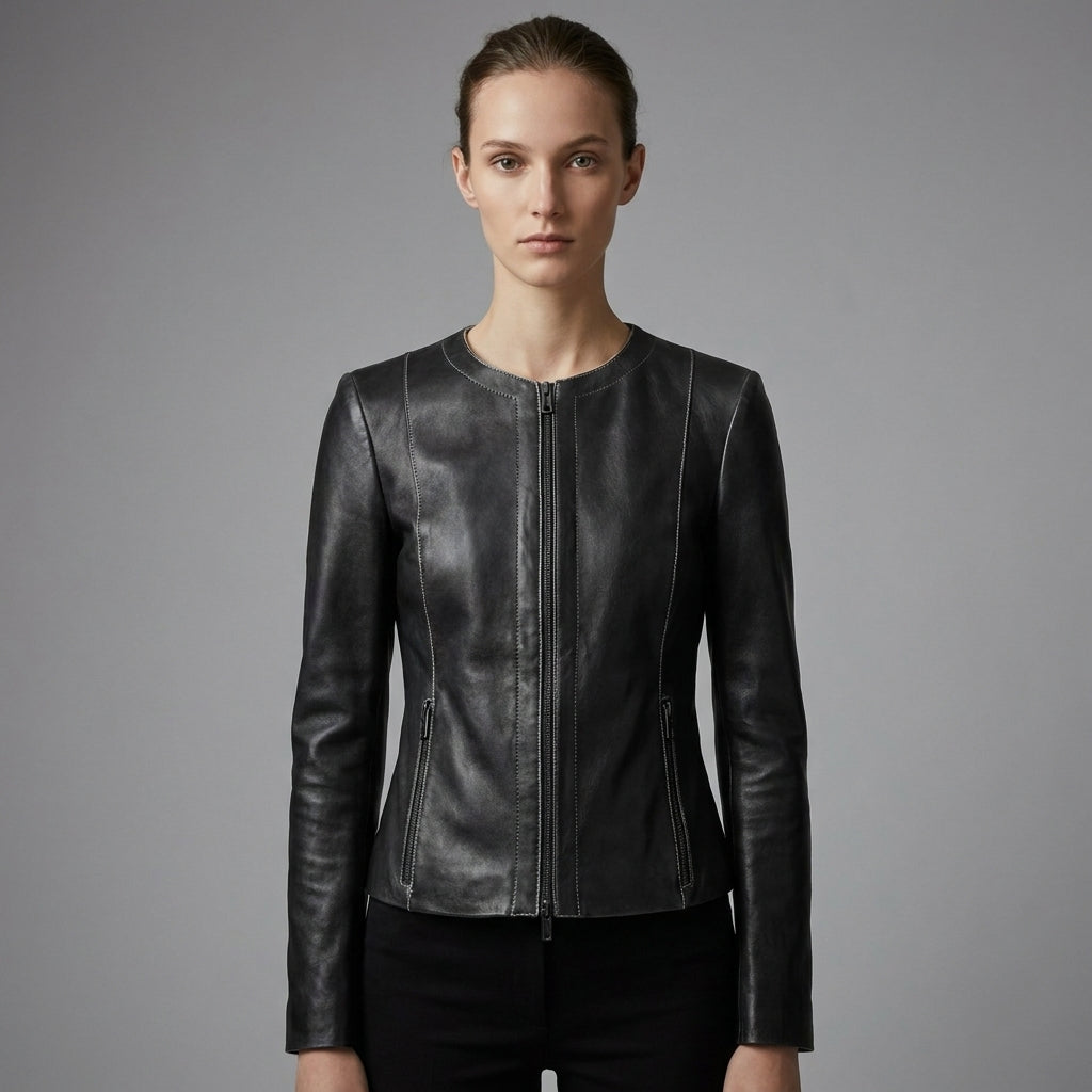 Men’s Black Essential Leather Jacket