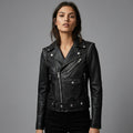 Men’s Black Leather Moto Biker Jacket