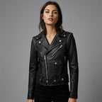 Men’s Black Leather Moto Biker Jacket
