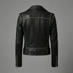 Men’s Black Leather Moto Biker Jacket