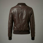 Women’s Brown Shearling Sheepskin Bomber Jacket