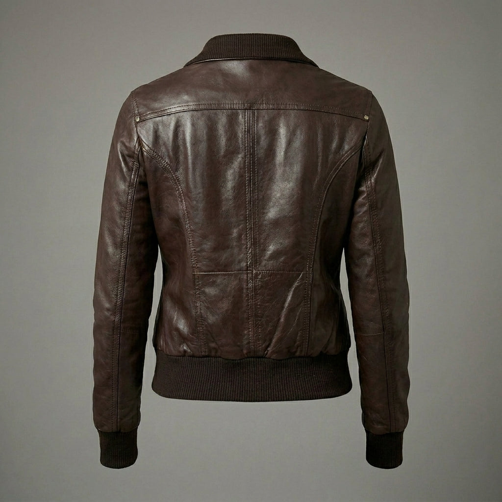 Women’s Brown Shearling Sheepskin Bomber Jacket