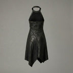 Midnight Black Leather Dress