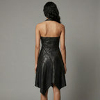Midnight Black Leather Dress
