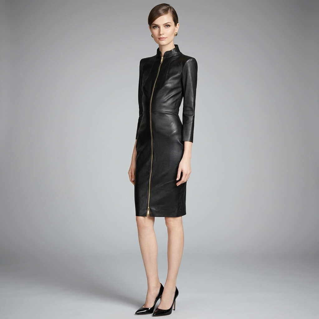 Midnight Black Lambskin Leather Jumpsuit