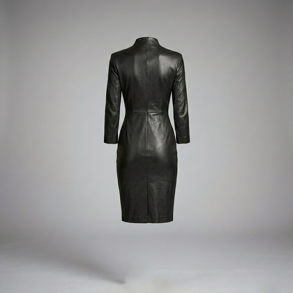 Midnight Black Lambskin Leather Jumpsuit