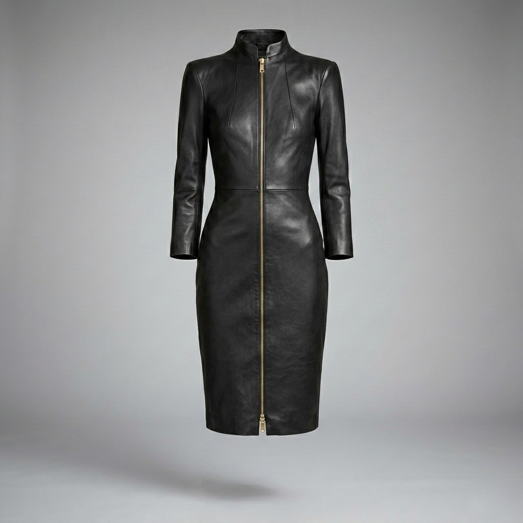 Midnight Black Lambskin Leather Jumpsuit