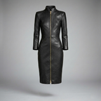 Midnight Black Lambskin Leather Jumpsuit
