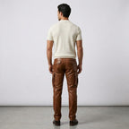 Men’s Brown Leather Cargo Pants