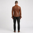 Men’s Stylish Brown Sheepskin Leather Shirt