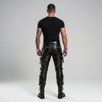 Men’s Black Sheepskin Gothic Leather Pants