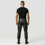 Men’s Black Sheepskin Leather Cargo Biker Pants