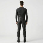 Men’s Handmade Black Leather Warrior Pants