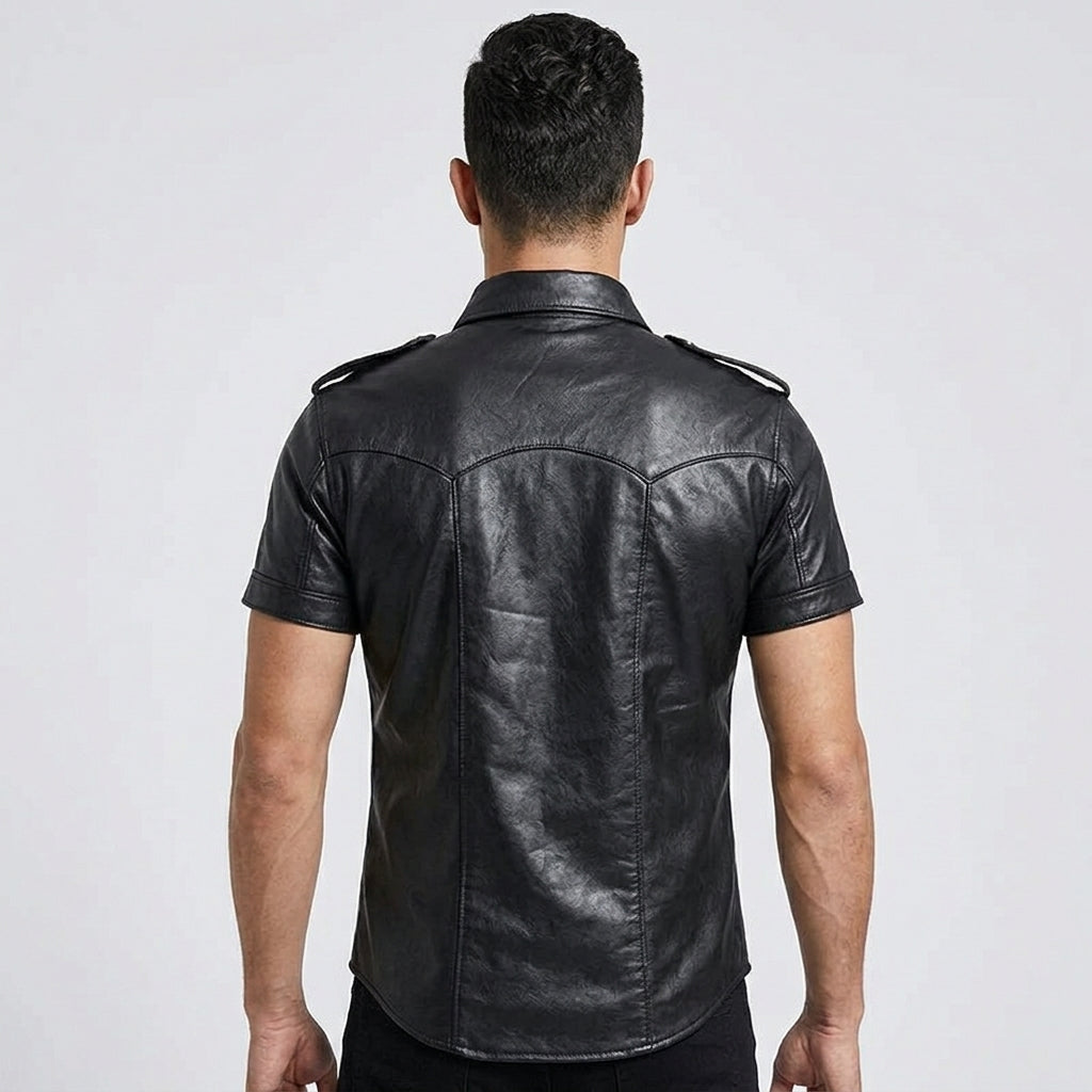Men’s Sheep Leather Uniform-Style Shirt