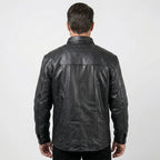 Men’s Genuine Leather Shirt – Vintage Buffalo Button Slim Fit Style