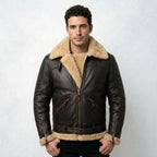 Pinnacle B-3 Shearling Bomber Leather Jacket