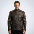 Men’s Vintage Café Racer Leather Jacket – Classic Rider Moto Style