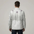 Men’s Cowboy Western Fringe Leather Jacket