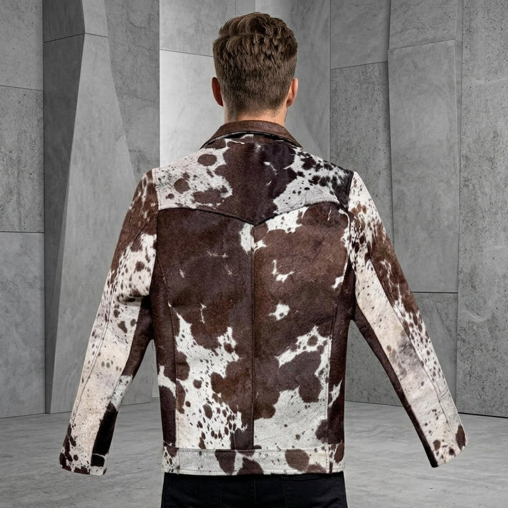 Men’s Natural Cowhide Hair-On Leather Jacket